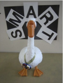 picture of Honky Dory the ceramic goose class mascot 